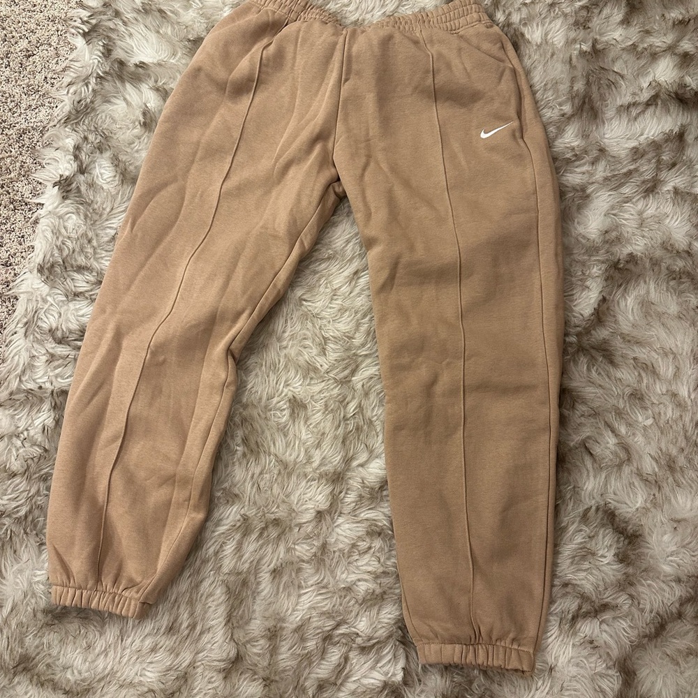 Tan Loose Fit Mid Rise Joggers